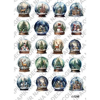 Umělecký papír Rýžový a soft papír na decoupage - Zimní krajina - KB0246 Materiál: Soft, Rozměr: A4