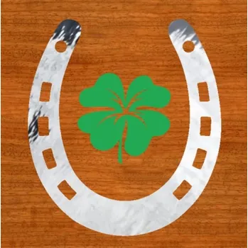 Samolepicí dekorace na vozidlo Podkova1 s čtyřlístkem2 – samolepka z fólie