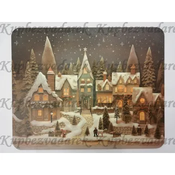 Prostírání sololak - 35 x 28 cm - Zimní městečko v noci1