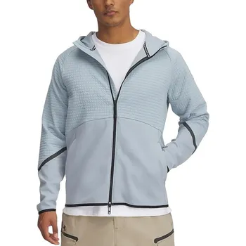 Pánská mikina mikina Under Armour Unstoppable Fleece Grid Zip - Harbor Blue/Black L