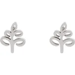 Náušnice z nerezové oceli - 4 stříbrná list