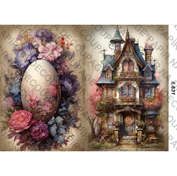 Umělecký papír Rýžový a soft papír na decoupage - Velikonoce - KB0631 Materiál: Soft, Rozměr: A4