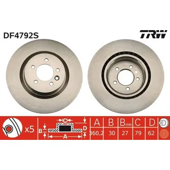Brzdový kotouč Brzdový kotouč TRW DF4792S