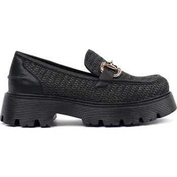 Dámské mokasíny Goodin Krásné dámské černé mokasíny na platformě 39