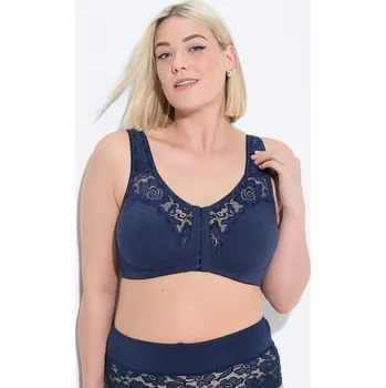 Podprsenka Ulla Popken, Plus size Odlehčující podprsenka, bez kostic, bavlna, košíčky C-F pro plnoštíhlé nadměrná velikost, 838570139-1110, modrý, 85E, Nadměrné velikosti, Plus size oblečení, Oblečení pro boubelky, Oblečení pro baculky, Oblečení pro plnoštíhlé, Oble