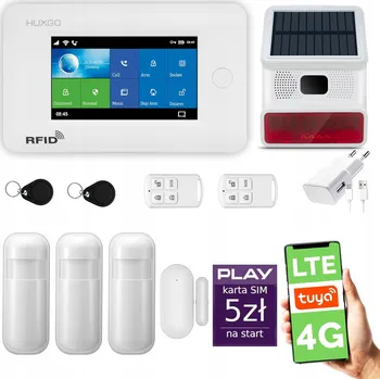 Sada domovního alarmu Bezdrátový alarm WiFi + GSM 4G LTE s aplikací TUYA, HUXGO HXA006 4G