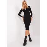 Černá žebrovaná midi sukně -RV-SD-9186.39P-black Velikost: ONE SIZE
