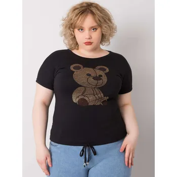 Dámské tričko Černé dámské tričko s medvídkem RV-BZ-6428.47-black Velikost: ONE SIZE