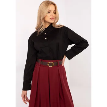 Dámská košile Černá dámská elegantní košile s ozdobnými knoflíky MI-KS-C238.04-black Velikost: ONE SIZE
