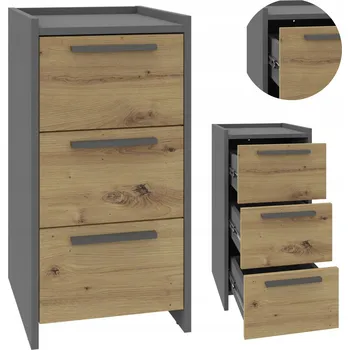 Komoda Komoda ALTIVO 3SW artisan – antracit, malá skříňka, regál na oblečení, hračky