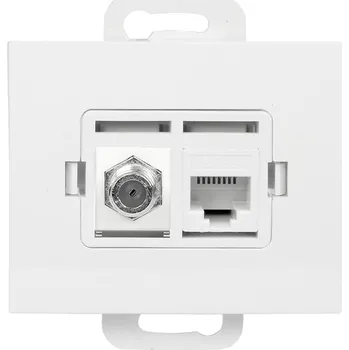 Elektrická zásuvka Anténní, internetová a telefonní zásuvka nástěnná Abex Sp z o.o bílá