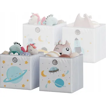 Úložný box 2 kusy VICCO Skládací úložný box, Šedá, 30 x 30 cm (motiv vesmíru)