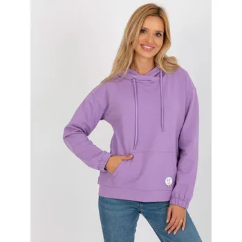 Dámská mikina Fialová bavlněná mikina s kapucí RV-