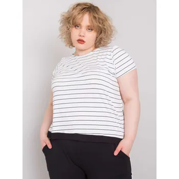 Dámské tričko Černo-bílé dámské pruhované tričko RV-BZ-6631.07-white Velikost: 2XL