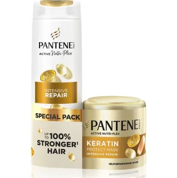 Kosmetická sada Pantene Pro-V Active Nutri Plex Pantene Pro-V Active Nutri Plex Intensive Repair šampon pro poškozené vlasy 400 ml + Pantene Pro-V Active Nutri Plex Intensive Repair regenerační maska na vlasy pro suché a poškozené vlasy 300 ml kosmetická sada