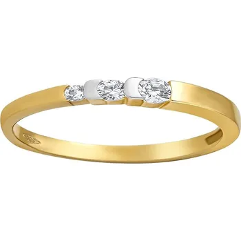 Šperk Zlatý prsten Tianna s Brilliance Zirconia ze žlutého a bílého 14kt zlata