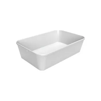 Podnos servírovací melamin 19 x 30 x 8 cm vysoký bílý