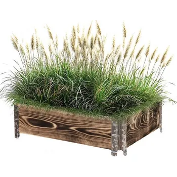 Vyvýšený záhon Dřevěný vyvýšený záhon s kováním 80 x 60 x 20 cm - opálený