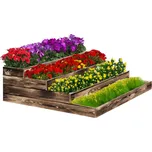 4-patrový dřevěný záhon 120 x 120 x 40 cm - opálený