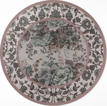 Koberec Kulatý vinylový Koberec Hit S Potiskem , 50 cm, dekorativní květiny na látce