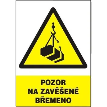 Pozor na zavěšené břemeno 297x210mm - plast