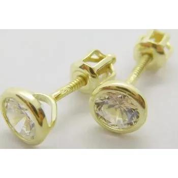 Náušnice Klenoty Budín Dámské zlaté náušnice pecičky se zirkony na šroubek 585/1,07gr 03036 (Klenoty Budín Dámské zlaté náušnice pecičky se zirkony na šroubek 585/1,07gr 03036)