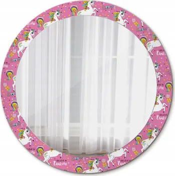 Zrcadlo Zrcadlo se skleněným rámem Kouzelný jednorožec 80 cm