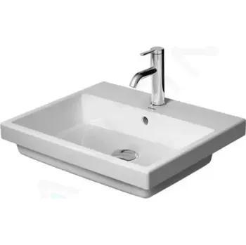 Umyvadlo Duravit Vero Air Umyvadlo vestavné 55x46 cm, s přepadem, otvor pro baterii, WonderGliss, bílá, 03835500001