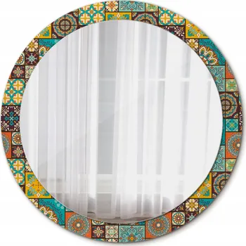 Zrcadlo Závěsné Zrcadlo se skleněným rámem, arabský vzor, 90 cm