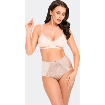 Kalhotky Lesklé béžové kalhotky s vysokým pasem Babell BBL 198 S-2XL Velikost: S