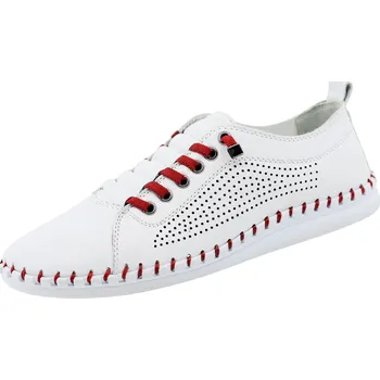 Dámské mokasíny Dámské letní celokožené mokasíny URBAN LADIES 373-25 white/red Velikost: 40