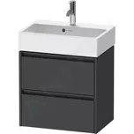 Duravit Ketho.2 Umyvadlová skříňka 55x58x39 cm, 2 zásuvky, grafit mat, K25273049490000
