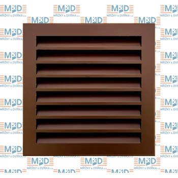 Větrací mřížka Fasádní mřížka M&D 200x200 mm hnědá Uni + závěsný rám (200*200 mm RAL 8017 mřížka k digestoři)