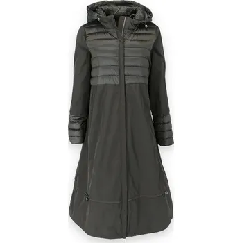 Dámský kabát Kabátek dlouhý s kapucí FLY 2539 barva: zelená-khaki, velikost: L