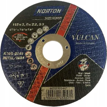 Řezný kotouč KOTOUČ NA ŘEZÁNÍ KOVŮ NORTON VULCAN 115 x 3,0