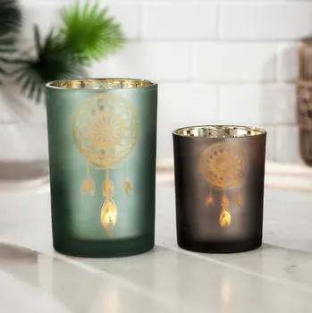 Svícen Gilde Skleněný svícen Lapač snů, zelený, velký 493522