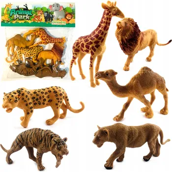 Figurka DIVOKÁ ZVÍŘATA ZOO SAFARI GUMOVÉ FIGURKY 6 KS