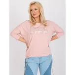 Růžová halenka s potiskem RV-BZ-7500.28X-pink Velikost: ONE SIZE