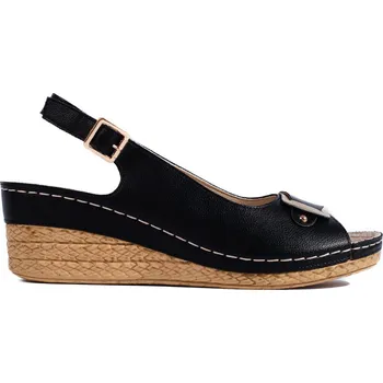 Dámské sandále Černé sandály na nízkém klínku GD-FL1239B Velikost: 36