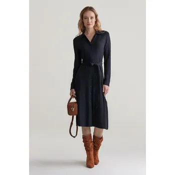 Dámské šaty ŠATY GANT SLIM JERSEY SHIRT DRESS BLACK