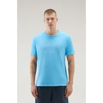 Pánské tričko TRIČKO WOOLRICH LIGHT GARMENT DYED T-SHIRT ALASKAN BLUE
