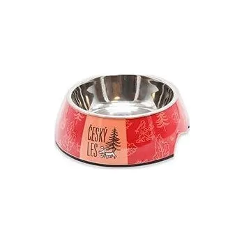 Miska pro psa Akinu ČESKÝ LES Melaminová miska s nerez vložkou šípková červená S 400 ml