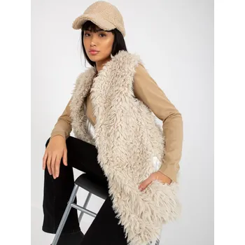Béžová kožešinová vesta s podšívkou Hallie AT-