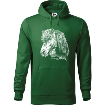 Dámská mikina Mikina - Shetlandský pony 2 Barva: Lahvově zelená (06), Velikost: XXL, Střih: Pánské