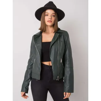Dámská casual bunda Tmavě zelený dámský koženkový křivák -NM-DE-KR-G88.15X-green Velikost: S