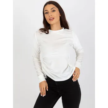 Dámská halenka Smetanová sametová halenka s řasením LK-BZ-509033.36P-ecru Velikost: L/XL