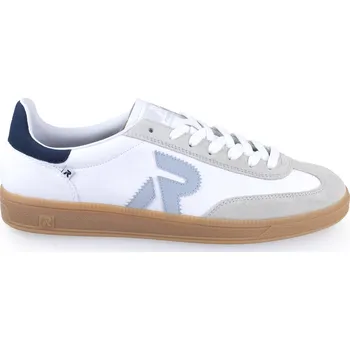 Pánská móda Rieker, pánské bílo-šedé kožené tenisky U2200-82 Velikost 41-46: 45