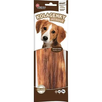 Krmivo pro psa Akinu Kolagenové pásky s drůbežími játry pamlsek pro psy 60 g