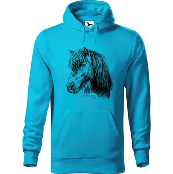 Dámská mikina Mikina - Shetlandský pony 2 Barva: Modrá - tyrkysová (44), Velikost: S, Střih: Pánské