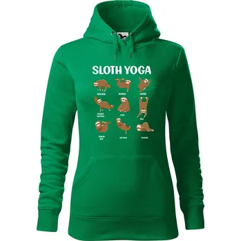 Pánská mikina Dámská mikina Sloth yoga Velikost (žena): 2XL, Vyberte barvu: Středně zelená